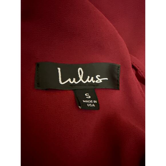 Lulus Red Sleeveless Racerback Deep V-Neck Faux Wrap Tank Bodysuit Top Size S - Picture 3 of 4